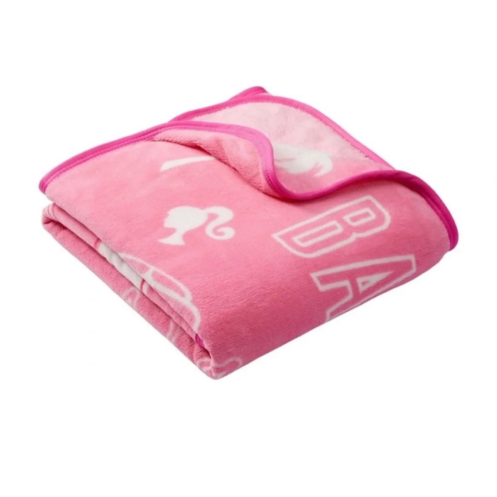 Barbie Super Soft Throw Blanket/ Barbie Home Deco/ Pink Fuzzy Blanket